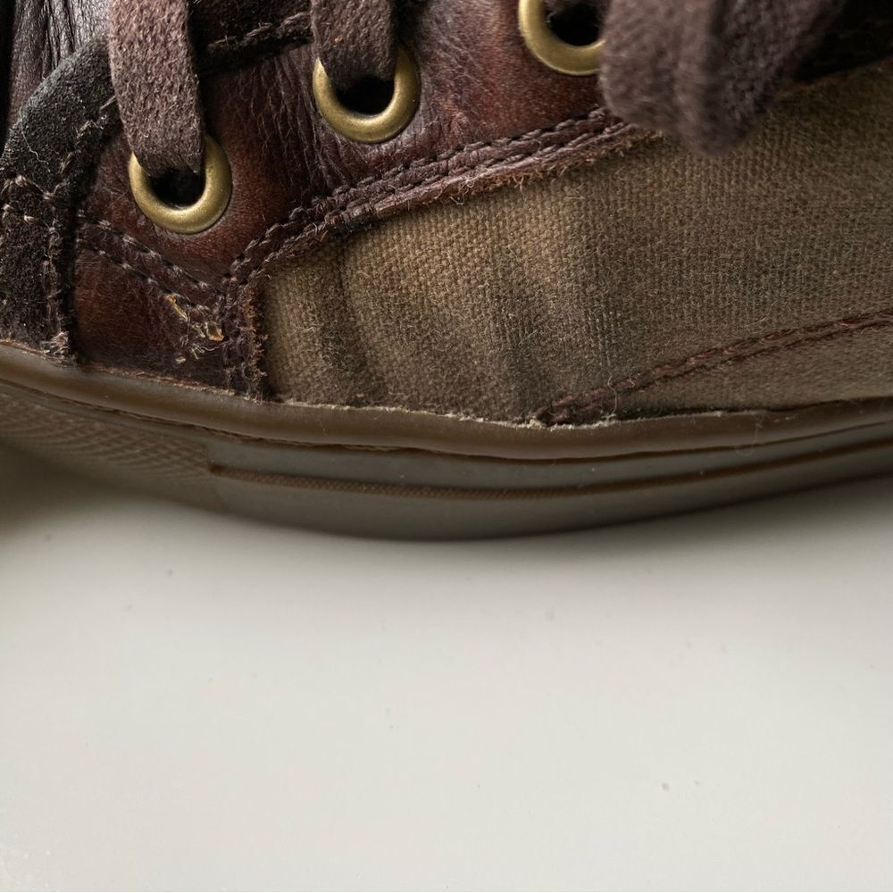 Frye Justin Low lace up sneaker leather canvas size 9 - Picture 11 of 12